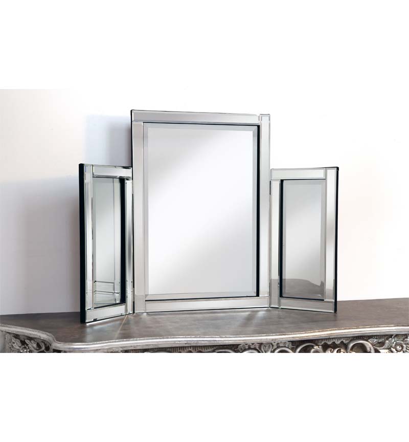 Silver Tri Fold Mirror 78cm x 54cm