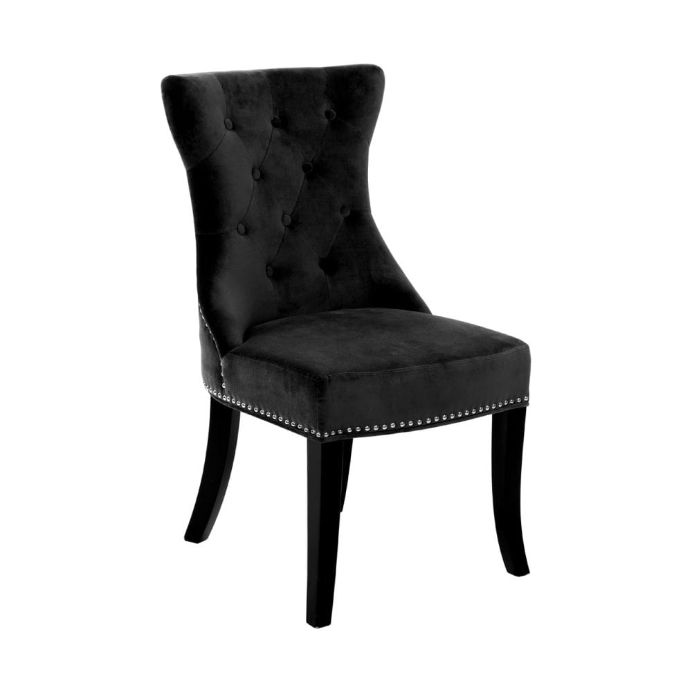 Lounge Chair In  Black Velour