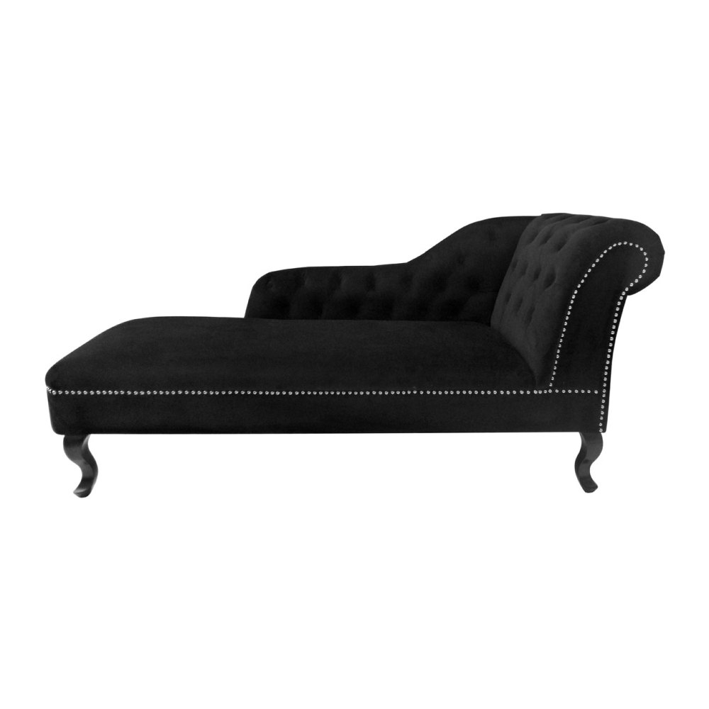 Chaise Lounge In Black Velour
