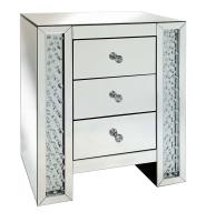 Floating Crystals Mirrored Chest of Drawers