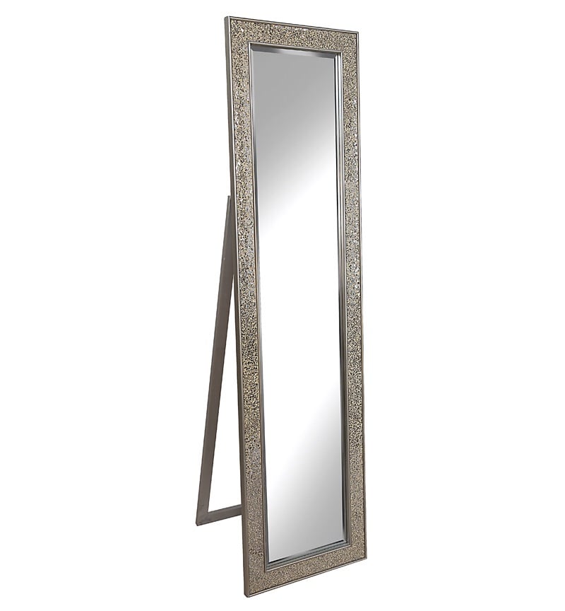 Mosaic SIlver / Champagne Bevelled Cheval Mirror 170cm x 45cm