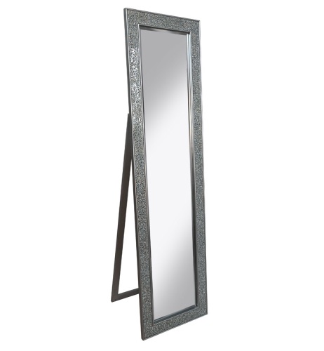 Mosaic SIlver Crush Bevelled Cheval Mirror 170cm x 45cm