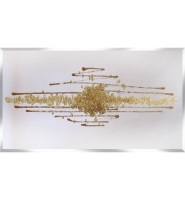 Cluster Explosion in champagne Gold on a Silver Bevelled Mirror 120cm x 60cm ** Special offer**
