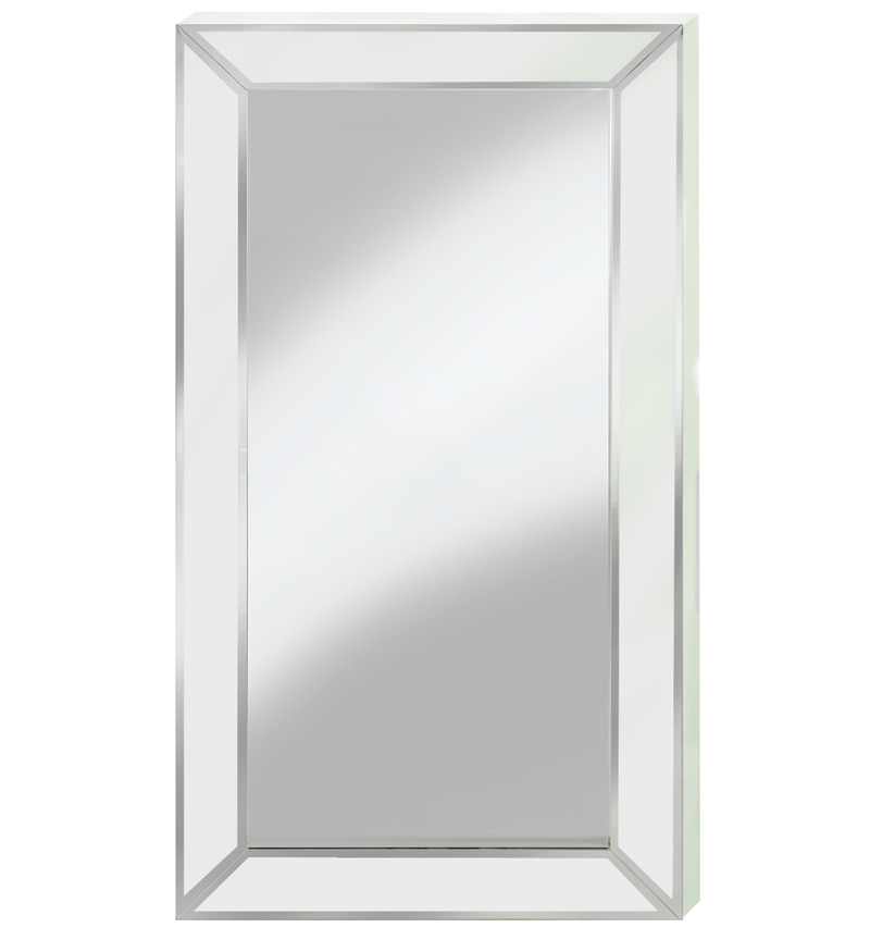 Supreme Modern Box Frame Venetian Bevelled White Mirror 150cm x 80cm