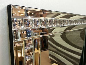 Frameless Bevelled Crystal Border Silver Mirror 60cm x 60cm in stock