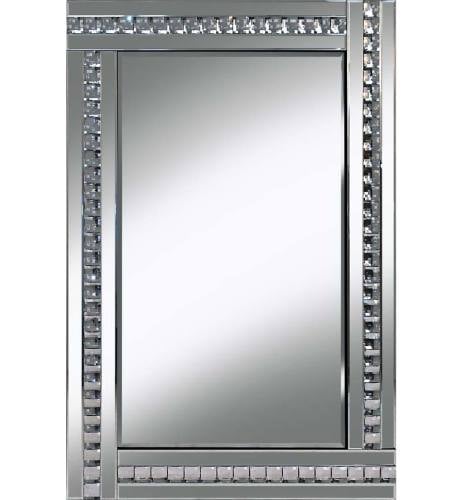 Frameless Bevelled Crystal Border Silver Mirror 120cm x 80cm