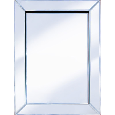 Frameless Bevelled Mitred Corner Silver Mirror 120cm x 80cm