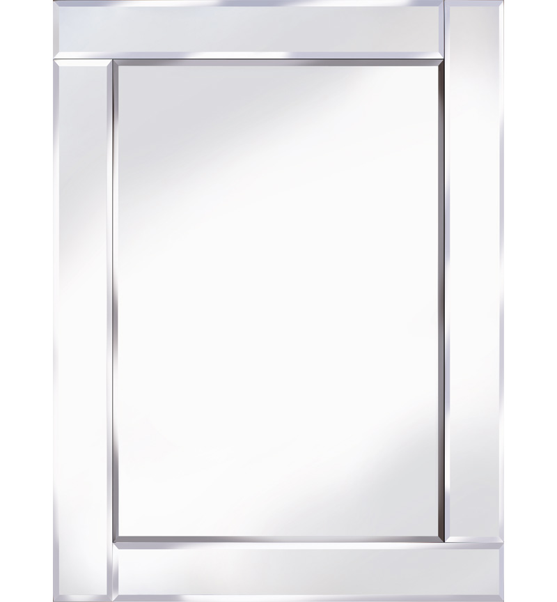 Frameless Bevelled Flat Bar Silver Mirror 80cm x 60cm