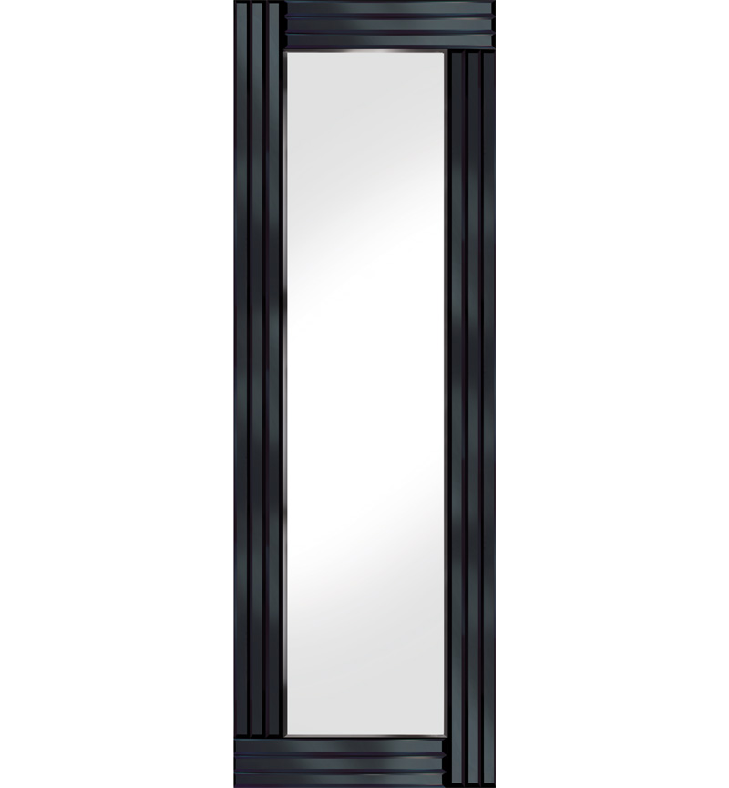 Frameless Bevelled Triple Band Black Mirror 120cm x 40cm