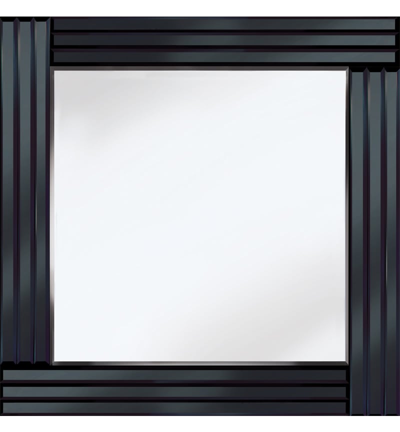 Frameless Bevelled Triple Band Black Mirror 60cm x 60cm