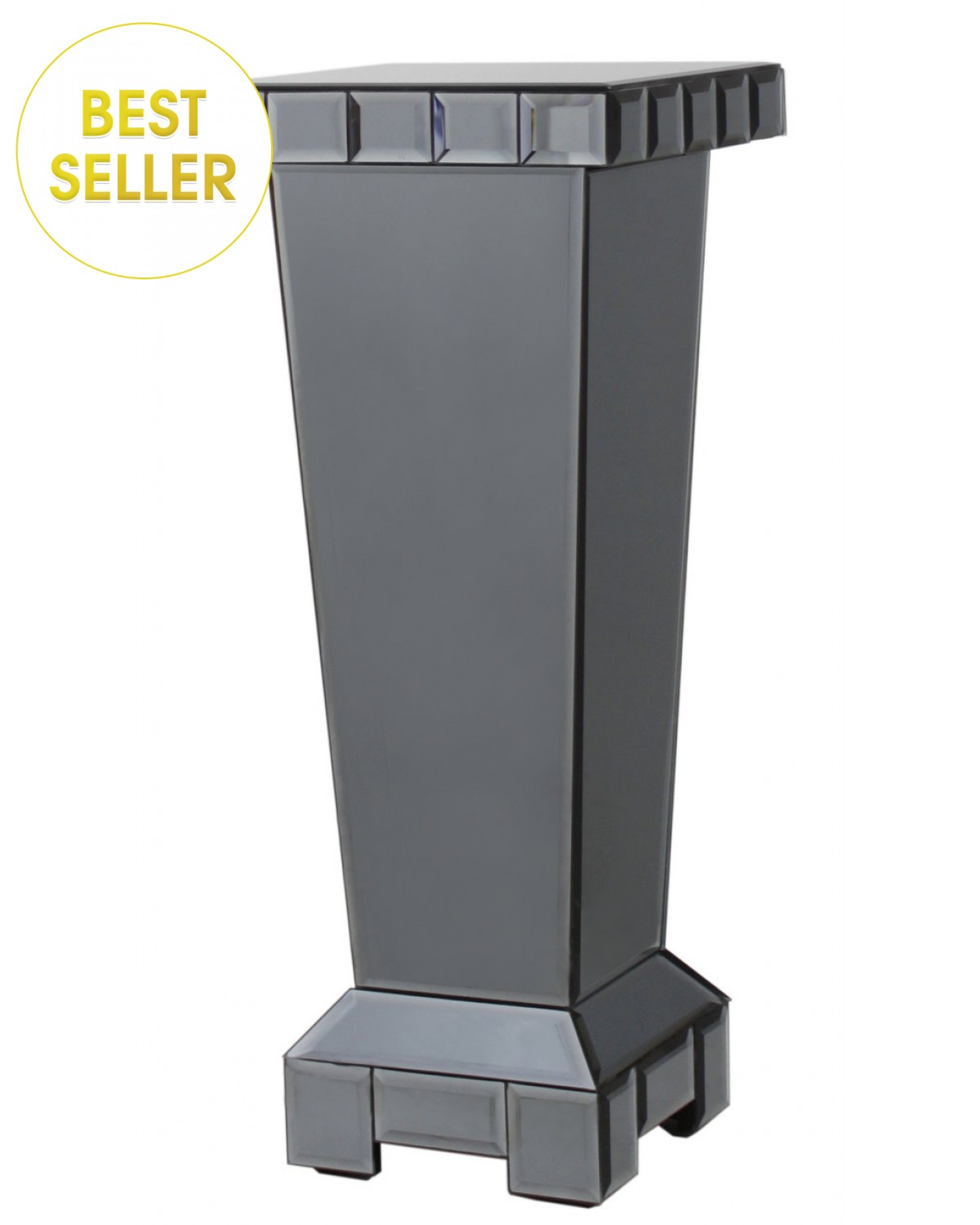 Smoked Mirrored Pedestal Lamp Stand small 60cm x 25cm