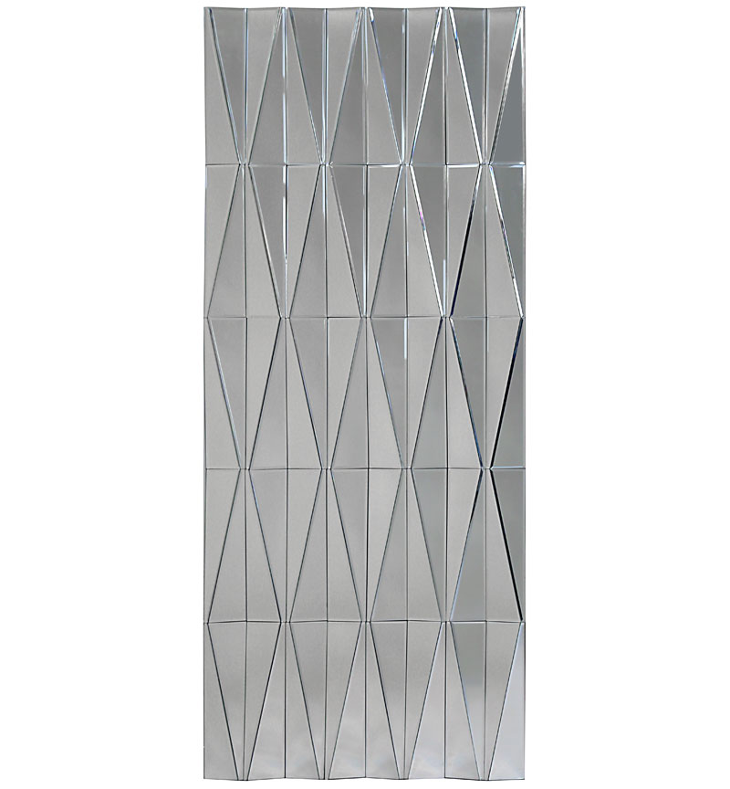 Multi Facet Diamond Panel Silver Bevelled Mirror 150cm x 60cm