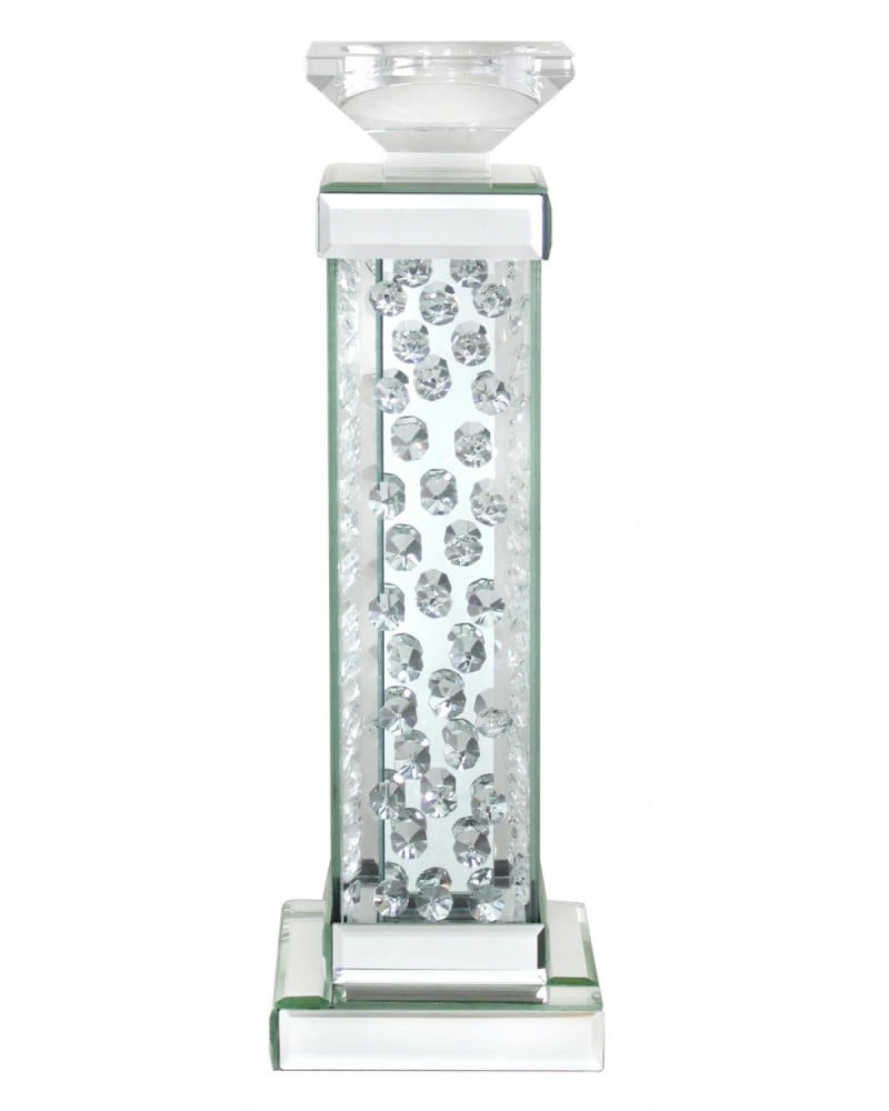 Floating Crystals Mirrored Candle Sticks (pair)