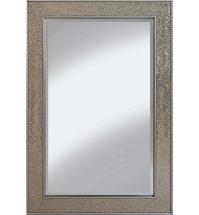 Flat Bar  Crushed glass Mosaic Sparkle Bevelled Mirror in Champagne