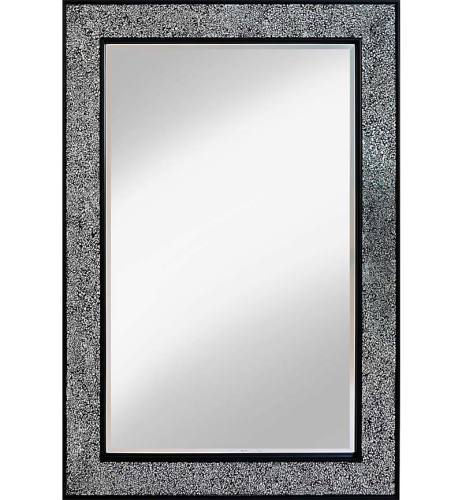Flat Bar Crushed glass Mosaic Sparkle Bevelled Mirror in Silver / Black