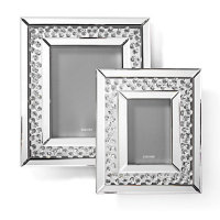 Floating Crystals mirrored Photo Frame 4" x 6"