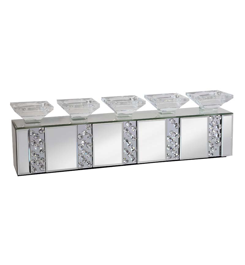 Floating Crystals Mirrored Candle / Tealight Holder 60.5cm x 11cm x 17.5cm