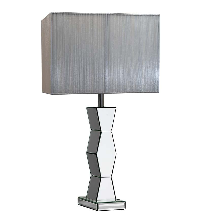 Shaped Silver Mirrored Lamp 