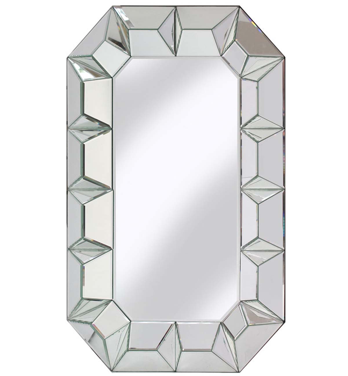 Multi Facet Silver Bevelled Mirror 90cm x 60cm