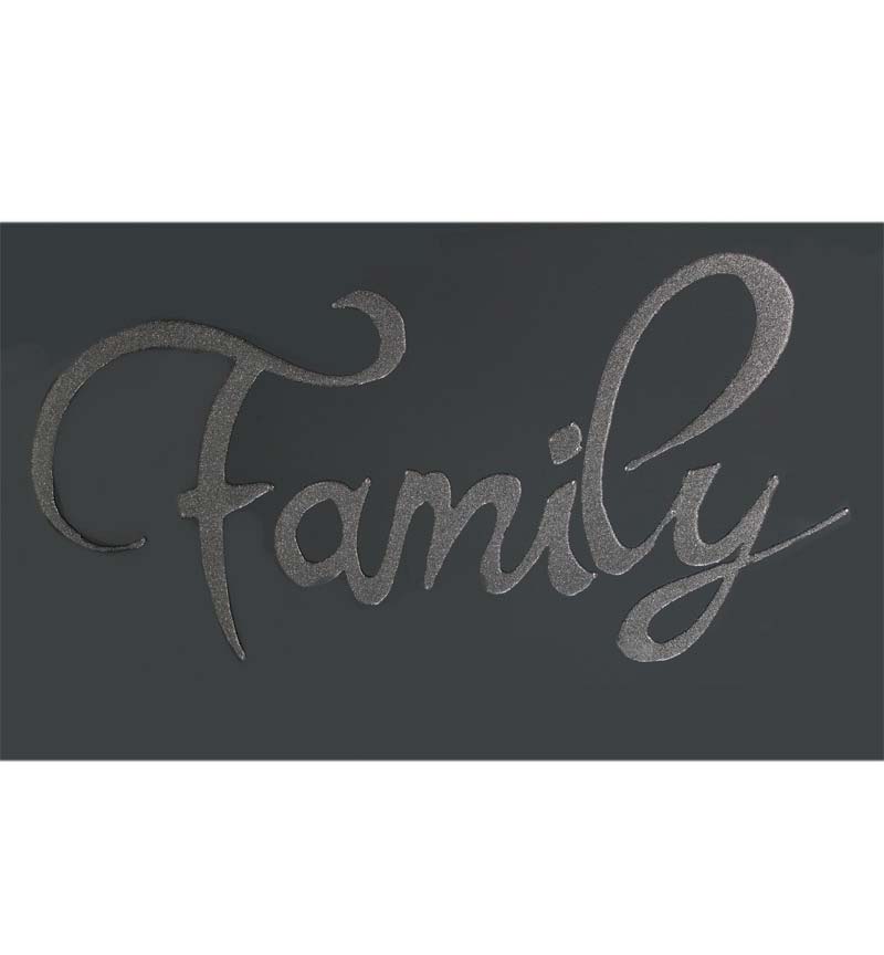 Liquid Glitter "Family" in Silver on a Smoked Bevelled Mirror 2 sizes