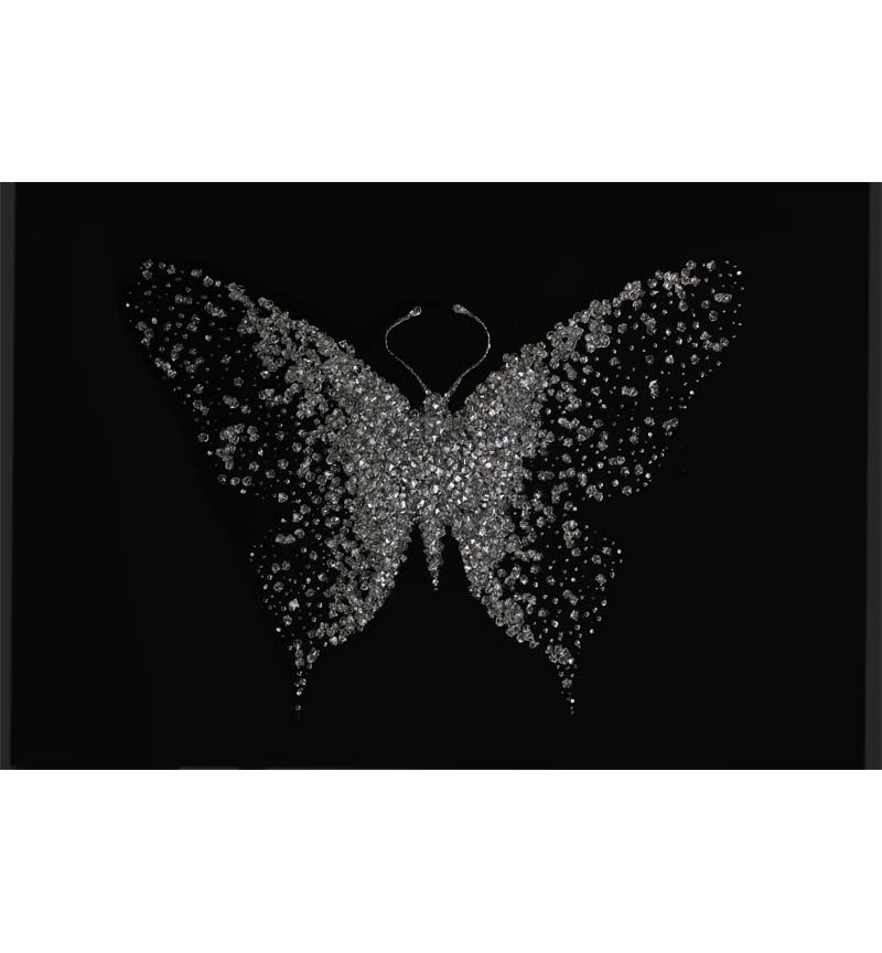 Abstract Butterfly Black Mirrored Wall Art 2 sizes