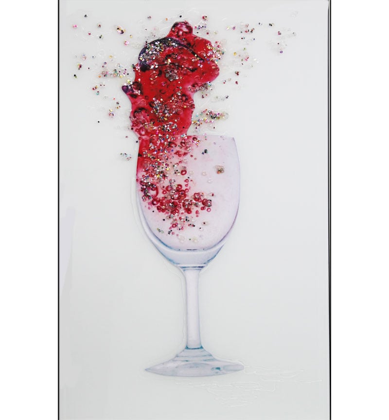 Abstract Flower Design Crystal Sparkle Wall Mirror