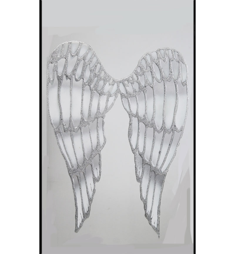 Abstract Angels Wings Silver Mirror 100cm x 60cm