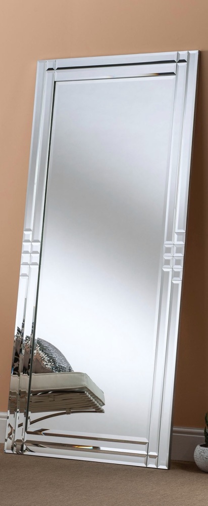 UK hand made - "V" Silver Bevelled MIrror 70" x 33" extra large
