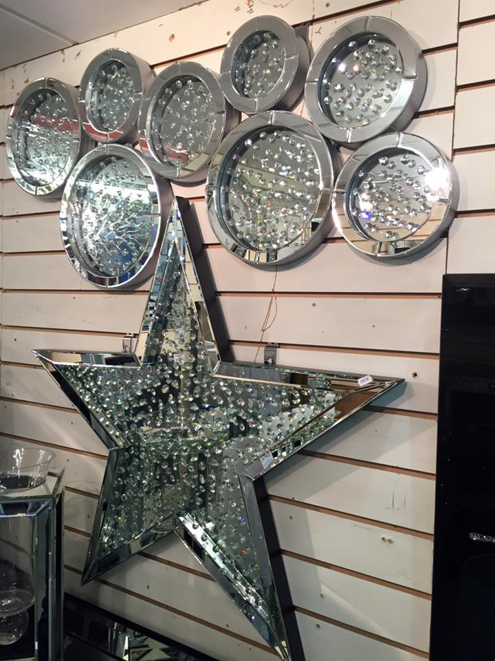 *Star Shaped Floating Crystals Mirror 94.5cm x 94.5cm