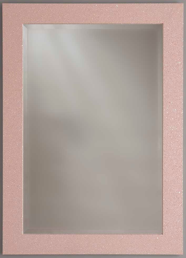 Sparkle Glitter Frame Bevelled Mirror in Pink - 4 sizes available