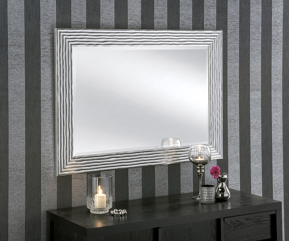 Weave Silver Framed Mirror 109cm dia