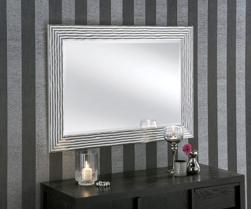 Silver Ripple Framed Wall Mirror Hand Made Here In The Uk 3 Sizes Silver Ripple Framed Mirror 3 Sizes