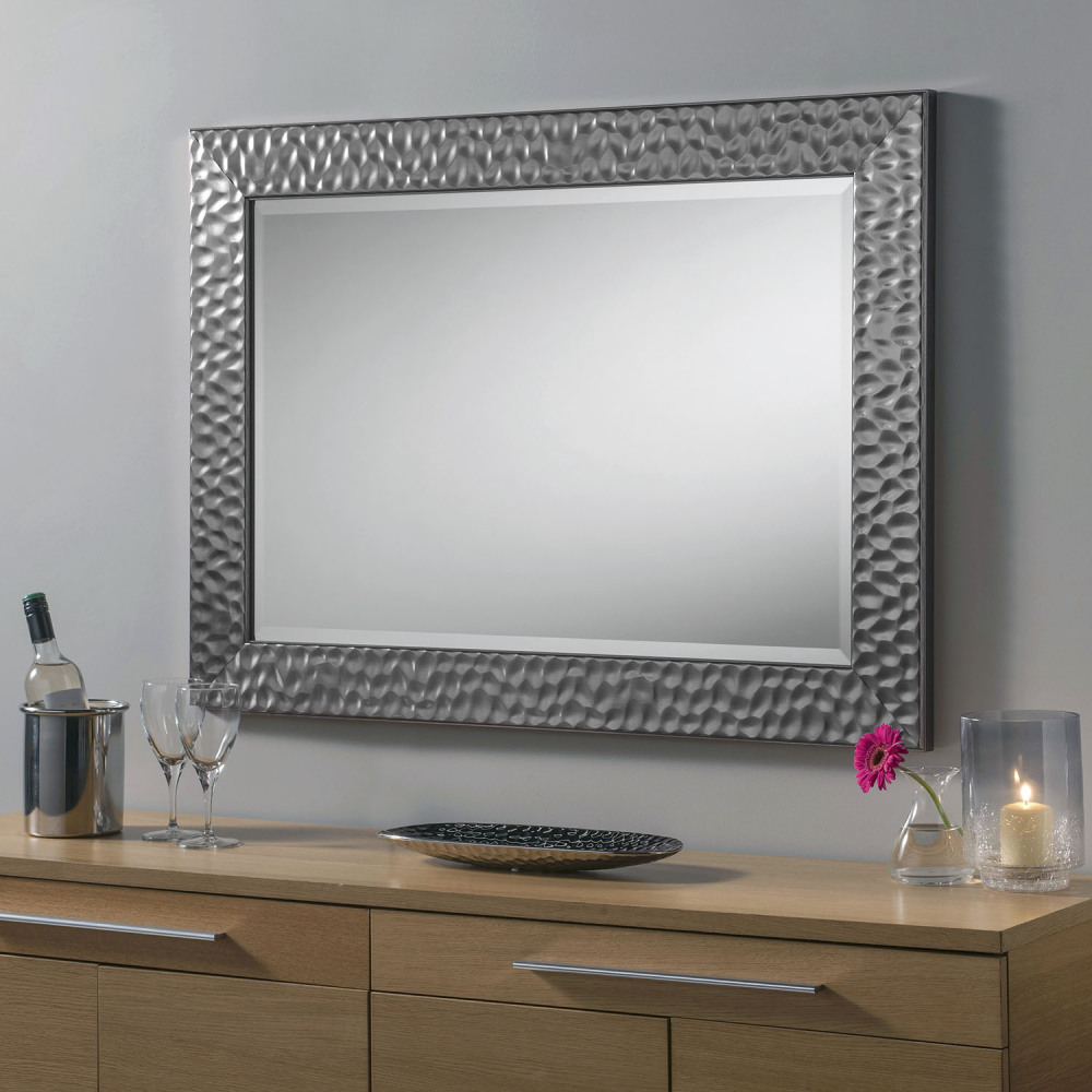 Grey Metalic Framed decorative Mirror 43" x 31"