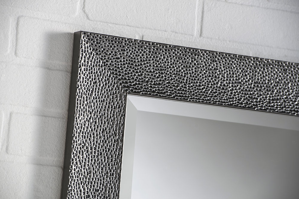Textured Grey Designer Framed Mirror - various sizes available - Biritsh Made item