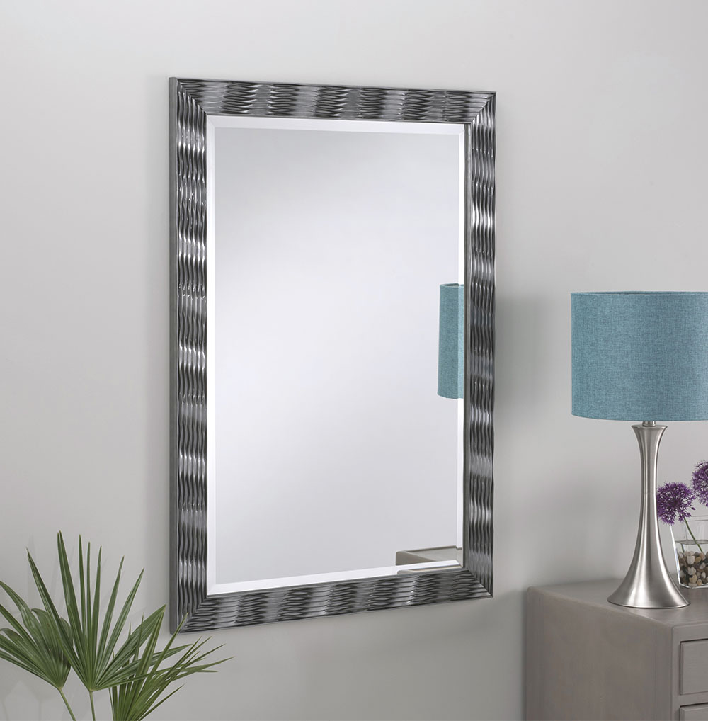 Elvia Grey Gloss Framed Mirror 41" x 29"