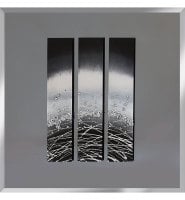 Abstract Triptych Smoked Grey Mirrored Wall Art 75cm x 75cm