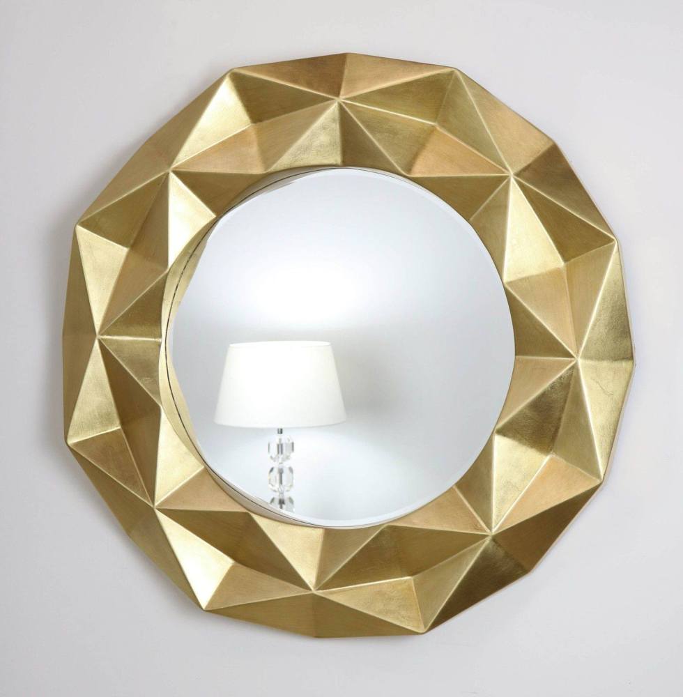 Chelsea Faceted Framed Mirror in Gloss Gold