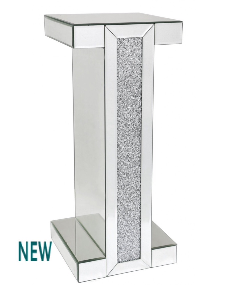 Frosted Milano Mosaic Crush Mirrored Telephone / End Table