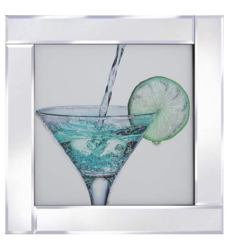 Mirror framed art print "Glitter Cocktail"