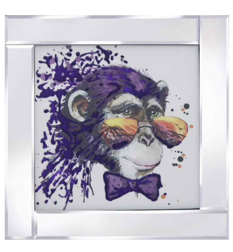 Mirror framed art print Colourful "Chimp"
