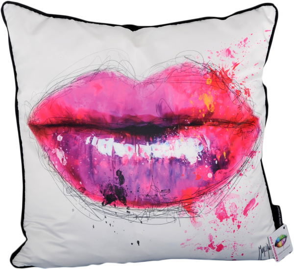 Patrice Murciano 55cm Luxury Feather Filled Cushion - 'Pink Lips'
