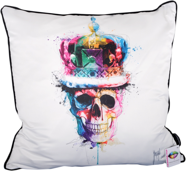 Patrice Murciano 55cm Luxury Feather Filled Cushion - "Skull King"'
