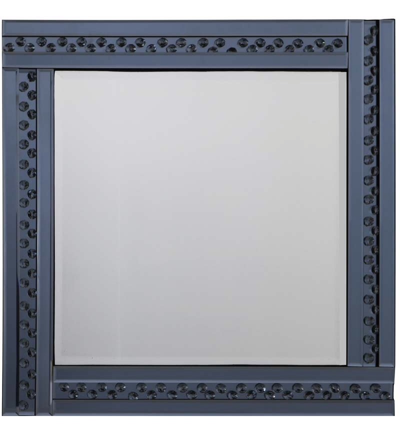 *Special Offer * Glitz Floating Crystals smoked Grey Wall Mirror 60cm x 60c
