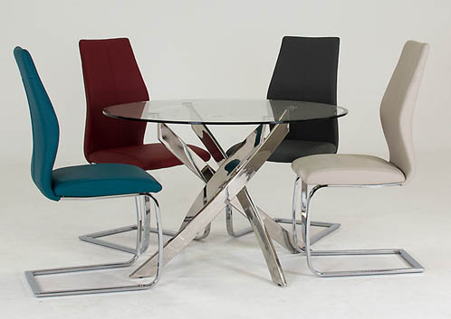 Kalmar Round Dining Table + 4 Evoque Chairs
