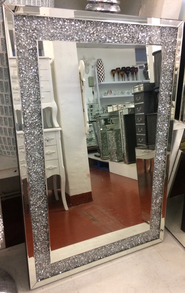 *special offer* New Diamond Crush Sparkle Wall Mirror 120cm x 80cm