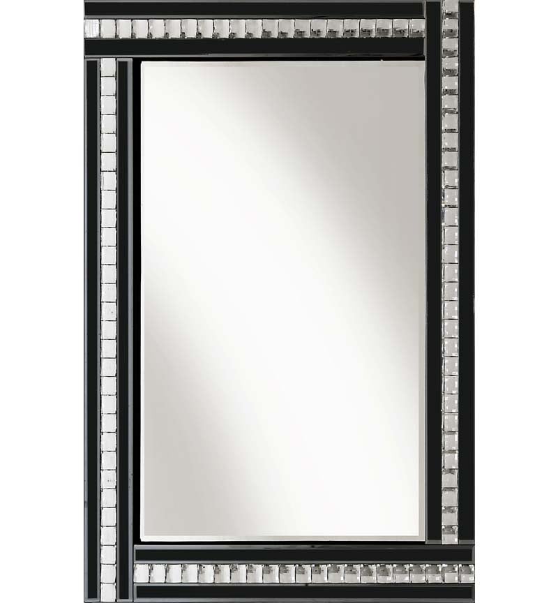 Crystal Mosaic Black Bevelled Cheval Mirror 150cm x 40cm