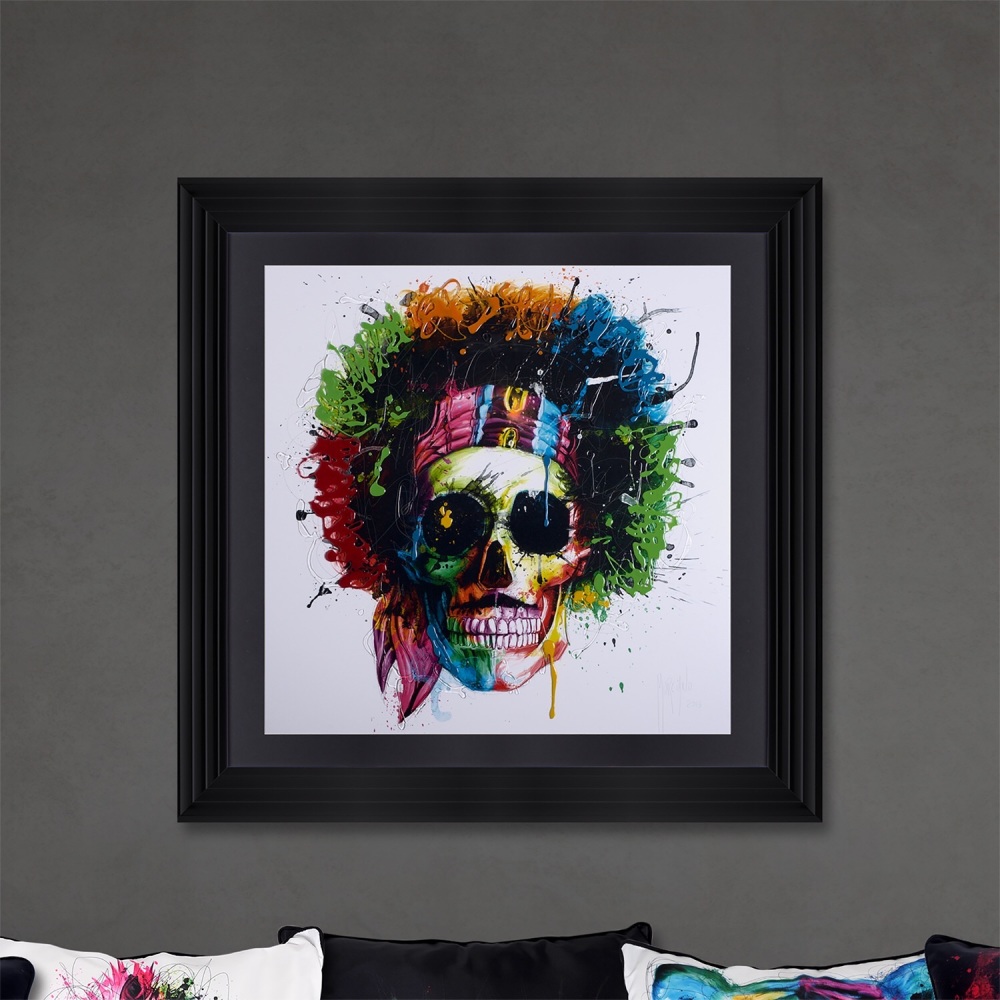 Patrice Murciano Framed "Woodstock Skull Punk" print 87cm x 87cm 