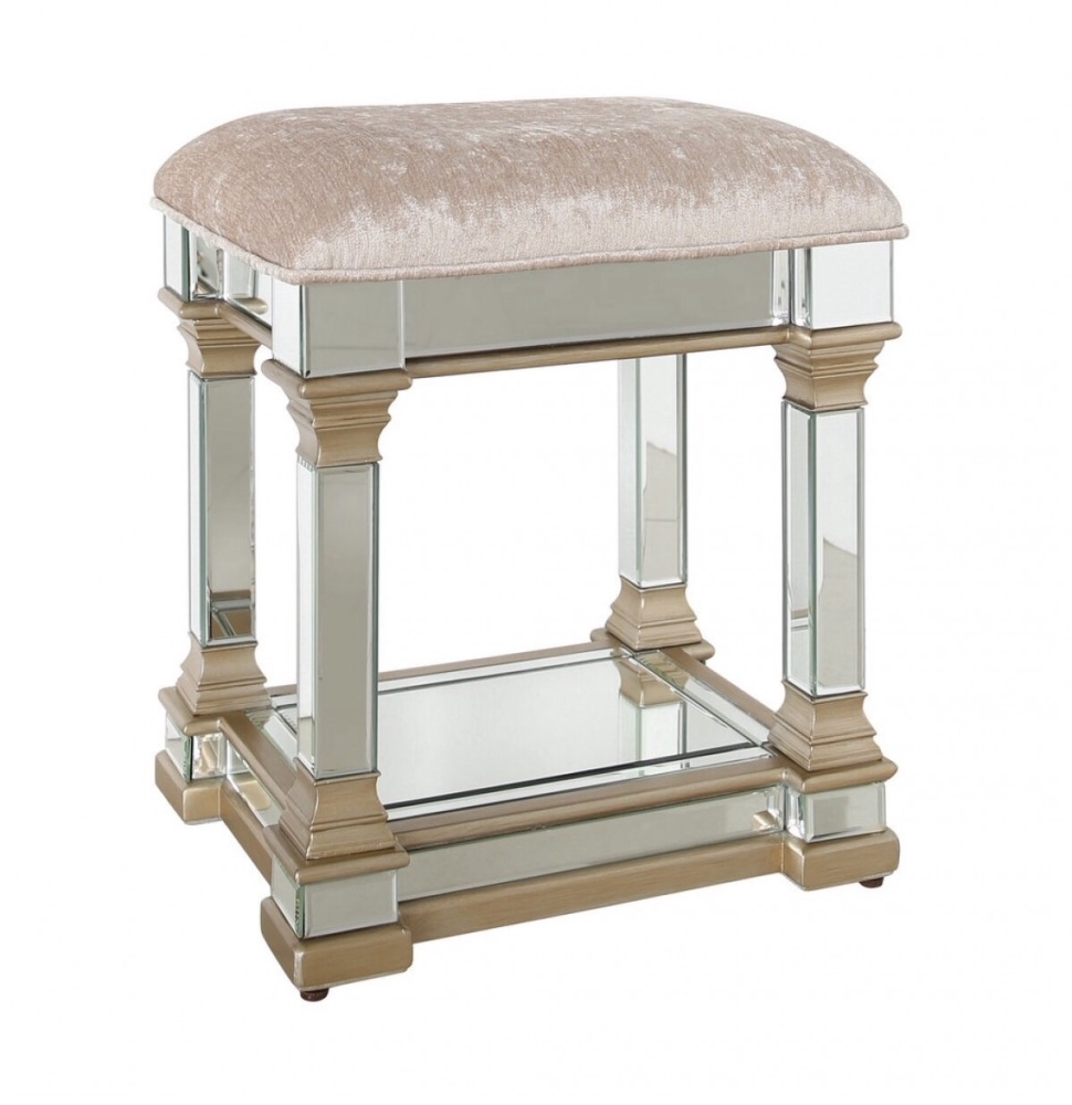 Athena Gold & Silver Mirrored Stool 