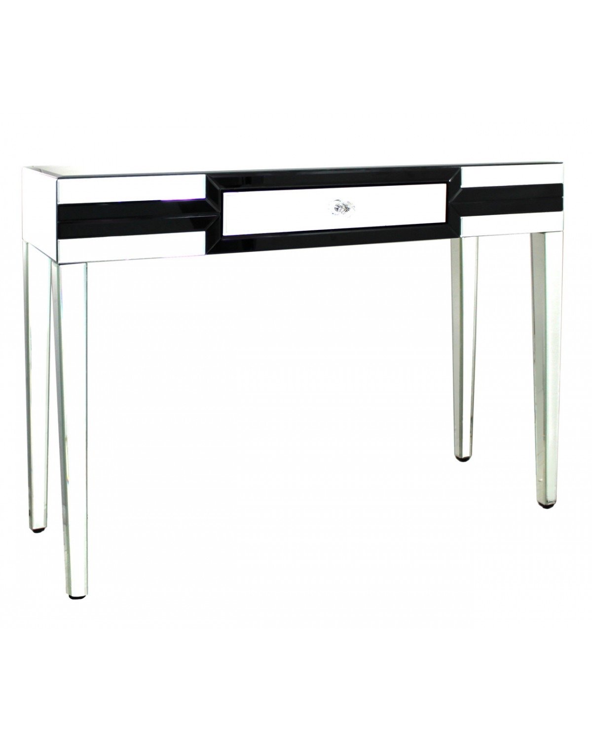 Seattle Black Mirrored 1 Draw Console Table