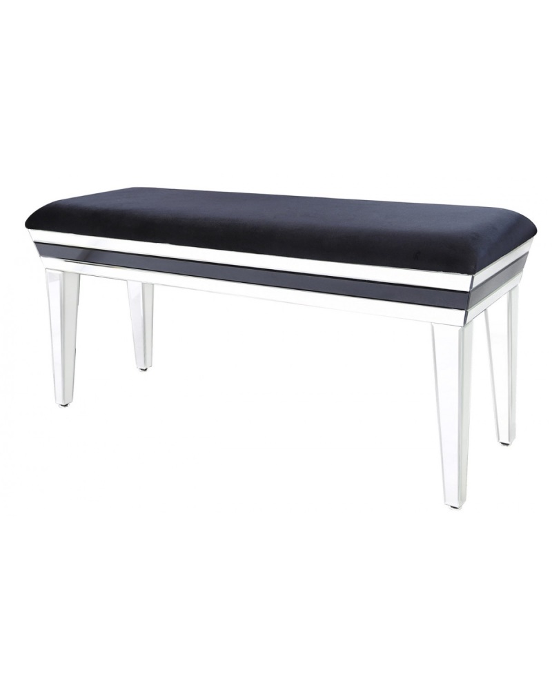 Black Mirrored bed end bench 